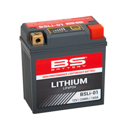 Акумулятор BS LIFEPO4 BSLI-01	(92 x 52 x 90) (12.8V 2Ah (24Wh) сірий  																												
